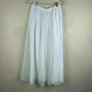 Vintage USA Scott McClinton Solid  White Maxi Lined Tull Skirt Women's Sz 8 AC1